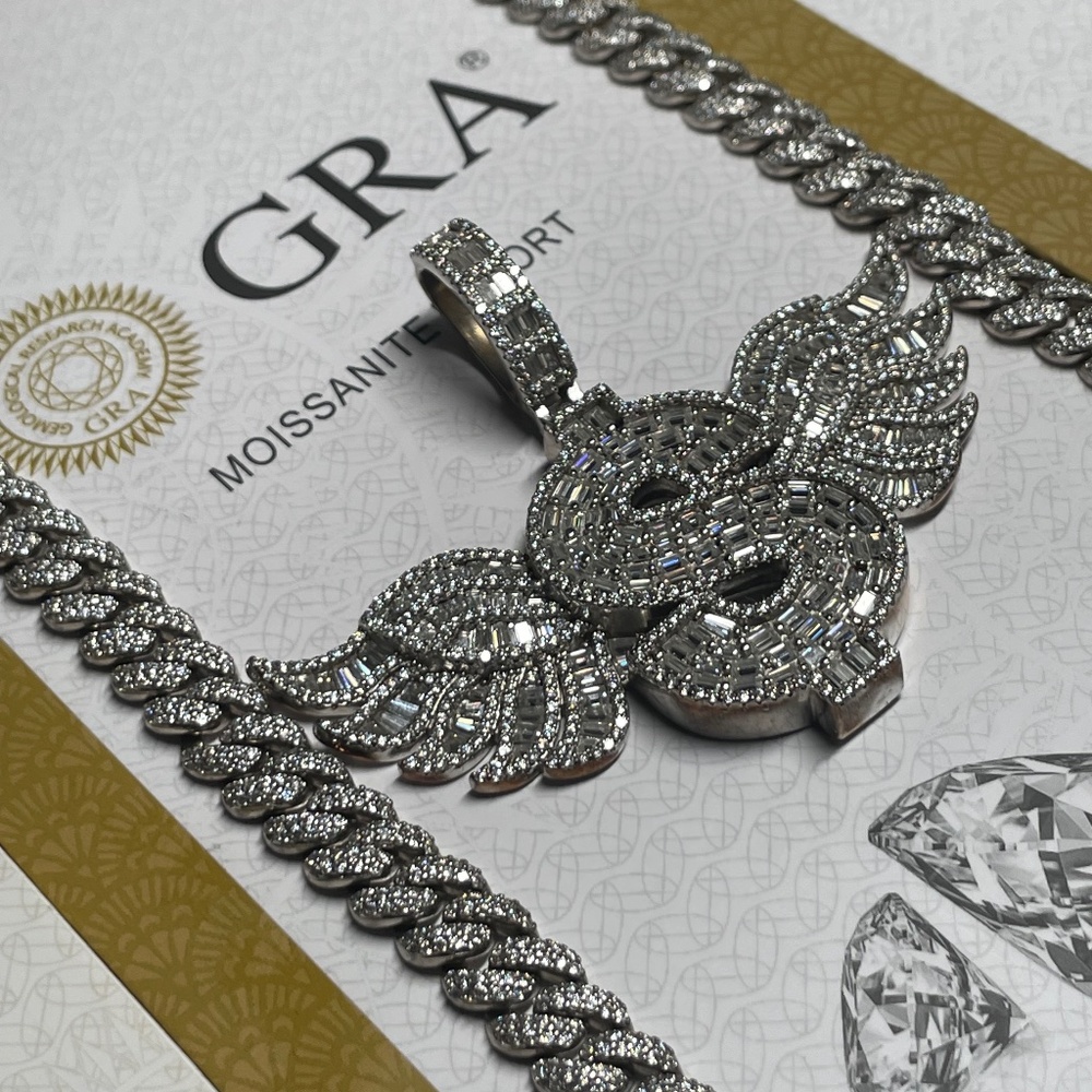 VVS Moissanite Cuban Chain + Pendant Combo